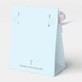 カスタム青金ゴールドクロス《キリスト教》洗礼式や命名式感謝していユー フェイバーボックス (裏面サイド)