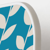 カスタム青70sリーフパターンモノグラム ピックルボールラケット (左詳細)