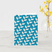 カスタム青70sレトロリーフパターン カード (黄色い花)