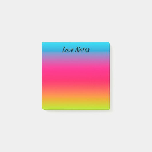 カスタム青、ピンク、緑/黄 ポストイット (正面)