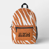 カスタム革かわいらしとゼブラユニークオレンジ プリントバックパック (正面)