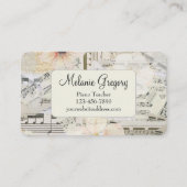 カスタム音楽エレガントピアノ先生フローラ 名刺 (正面)