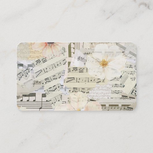 カスタム音楽エレガントピアノ先生フローラ 名刺 (裏面)