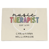 カスタム音楽セラピスト音楽セラピー卒業 ラージペーパーバッグ (正面)