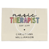 カスタム音楽セラピスト音楽セラピー卒業 ラージペーパーバッグ (裏面)