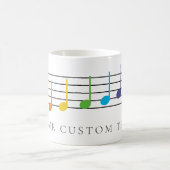 カスタム音楽ノート虹の先生ギフト コーヒーマグカップ (中央)