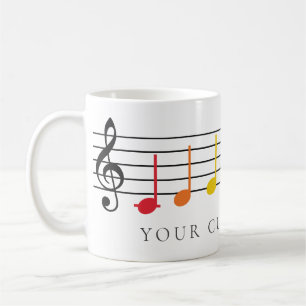 カスタム音楽ノート虹の先生ギフト コーヒーマグカップ