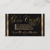 カスタム順 – 暗いバラグリッターと金ゴールド 名刺 (裏面)