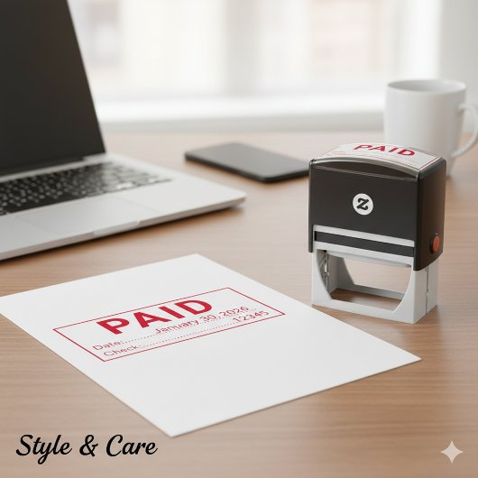 カスタム領収日付+小切手欄スタンプ セルフインキングスタンプ