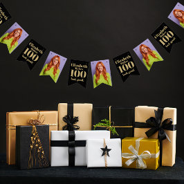 カスタム頭おもしろい顔パーソナライズされた誕生日写真 バンティングフラッグ