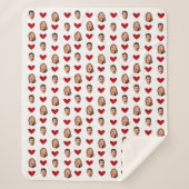 カスタム顔おもしろいフォト切り出しヴァレンティーンズデイ シェルパブランケット (正面)