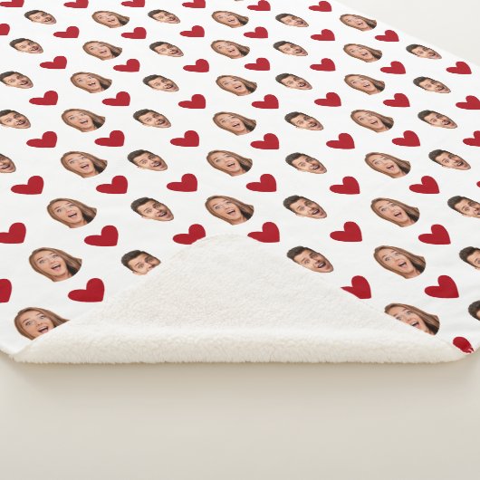 カスタム顔おもしろいフォト切り出しヴァレンティーンズデイ シェルパブランケット (3/4)