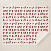 カスタム顔おもしろいフォト切り出しヴァレンティーンズデイ シェルパブランケット (正面(横))