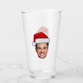 カスタム顔の写真サンタ帽子クリスマス タンブラーグラス (正面)