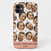 カスタム顔の写真ハートの面白いカップルパターン楽しい Case-Mate iPhoneケース (裏面)