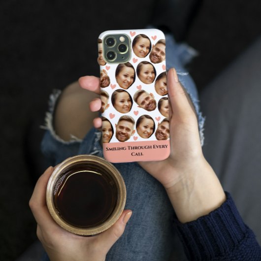 カスタム顔の写真ハートの面白いカップルパターン楽しい Case-Mate iPhoneケース