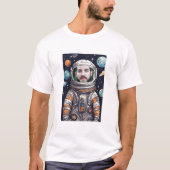 カスタム顔カットアウト宇宙飛行士写真Tシャツ -Fyunn Tシャツ (正面)