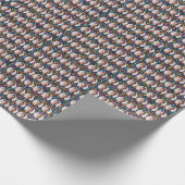 カスタム顔カラフルハートパターン ラッピングペーパー (角)