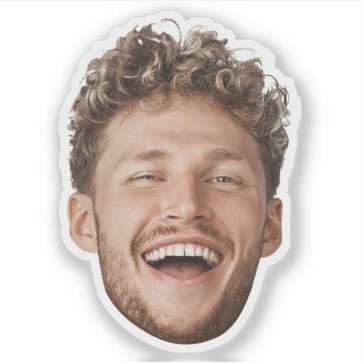 カスタム顔ステッおもしろいクパーソナライズされた – 写真 シール (正面)