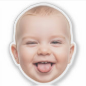 カスタム顔ステッおもしろいクパーソナライズされた – 写真 シール (正面)