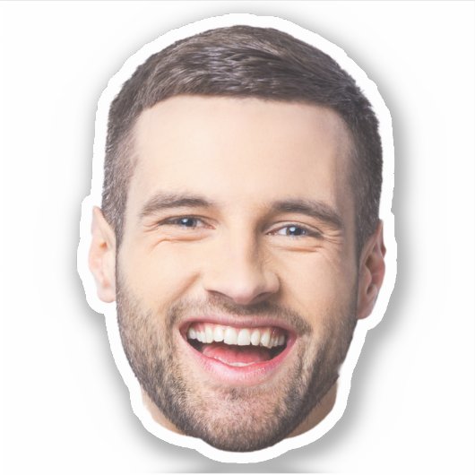 カスタム顔ステッカーパーソナライズされた顔写真 シール (正面)