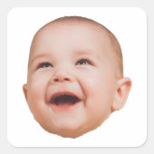 カスタム顔ステッカーパーソナライズされた顔写真 スクエアシール (正面)