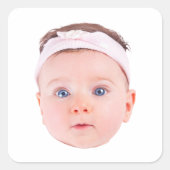 カスタム顔ステッカーパーソナライズされた顔写真 スクエアシール (正面)