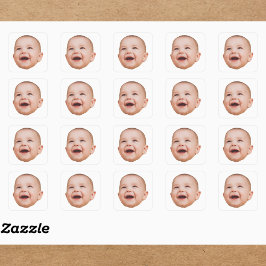 カスタム顔ステッカーパーソナライズされた顔写真 スクエアシール