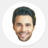 カスタム顔ステッカーパーソナライズされた顔写真 ラウンドシール (正面)