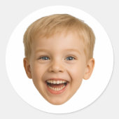 カスタム顔ステッカーパーソナライズされた顔写真 ラウンドシール (正面)
