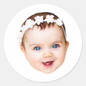 カスタム顔ステッカーパーソナライズされた顔写真 ラウンドシール (正面)