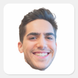 カスタム顔ステッカー、パーソナライズされた顔、写真 スクエアシール