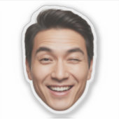 カスタム顔ステッカー – リアルヘパーソナライズされたッド シール (正面)