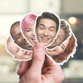 カスタム顔ステッパーソナライズされたク – 6枚のフォト切り出し シール