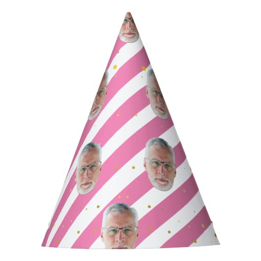 カスタム顔ハッピーバースデー装飾用品 パーティーハット (正面)