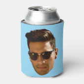 カスタム顔バチェロレッテ誕生日ブルー 缶クーラー (缶正面)