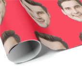 カスタム顔パーソナライズされた誕生日ウェディングパーティー ラッピングペーパー (ロールコーナー)