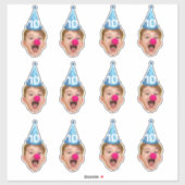 カスタム顔パーティーハット | 誕生日パーソナライズされた時代 シール (シート)