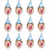 カスタム顔パーティーハット | 誕生日パーソナライズされた時代 シール (正面)