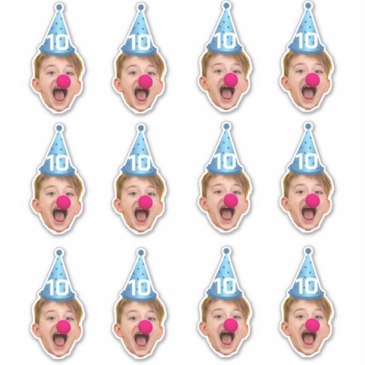 カスタム顔パーティーハット | 誕生日パーソナライズされた時代 シール (正面)