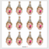 カスタム顔パーティーハット | 誕生日パーソナライズされた時代 シール (シート)