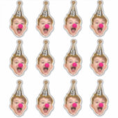 カスタム顔パーティーハット | 誕生日パーソナライズされた時代 シール (正面)