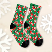 カスタム顔フォトサンタクロースおもしろいクリスマス ソックス