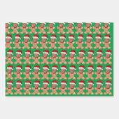 カスタム顔フォトジンジャーブレッおもしろいドトランプ頭 ラッピングペーパーシート (正面2)