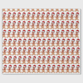 カスタム顔フォトジンジャーブレッおもしろいドトランプ頭 ラッピングペーパー (フラット)