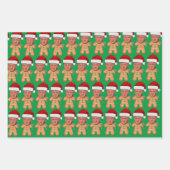 カスタム顔フォトジンジャーブレッドおもしろいトランプクリスマス ラッピングペーパーシート (正面2)