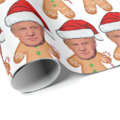 カスタム顔フォトジンジャーブレッドおもしろいトランプクリスマス ラッピングペーパー (ロールコーナー)