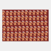 カスタム顔フォトジンジャーブレッドおもしろいトランプ ラッピングペーパーシート (正面3)