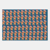 カスタム顔フォトジンジャーブレッドおもしろいトランプ ラッピングペーパーシート (正面2)