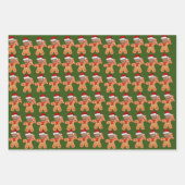 カスタム顔フォトジンジャーブレッドおもしろいトランプ ラッピングペーパーシート (正面)